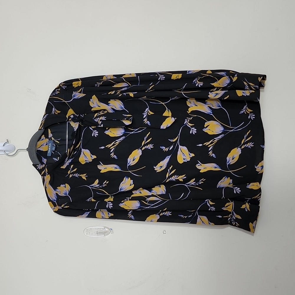 Modcloth Black Floral Long Sleeves Blose Size L